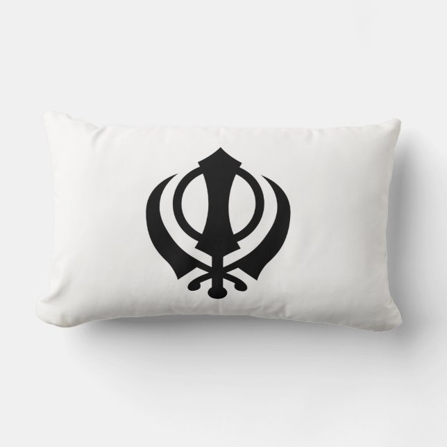 Sikh Khanda Lumbar Cushion (Front)