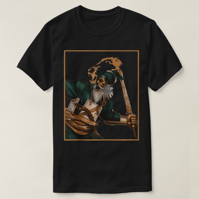 Sikh Martyr Baba Deep Singh Shahid Khanda Lion Tan T-Shirt (Design Front)