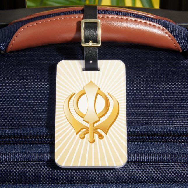 Sikh Symbol Luggage Tag (Front Insitu 2)