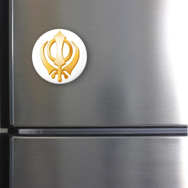 Sikh Symbol Magnet (Sikh Magnet, gold Khanda, symbol of the Sikh religion.
)