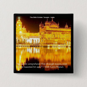 Sikh The Golden Temple In India Gifts & Tees 15 Cm Square Badge