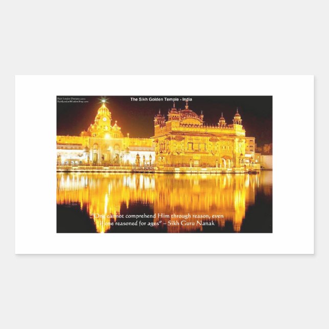 Sikh The Golden Temple In India Gifts & Tees Rectangular Sticker (Front)