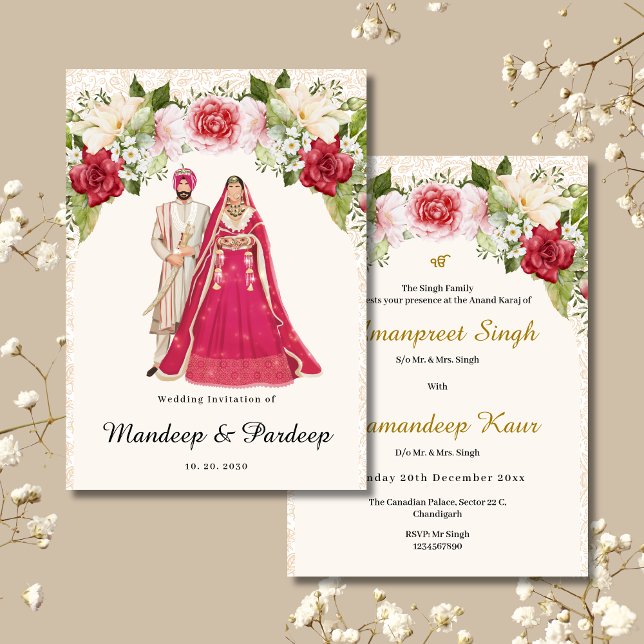 Sikh wedding cards Punjabi wedding invitation (Creator Uploaded)