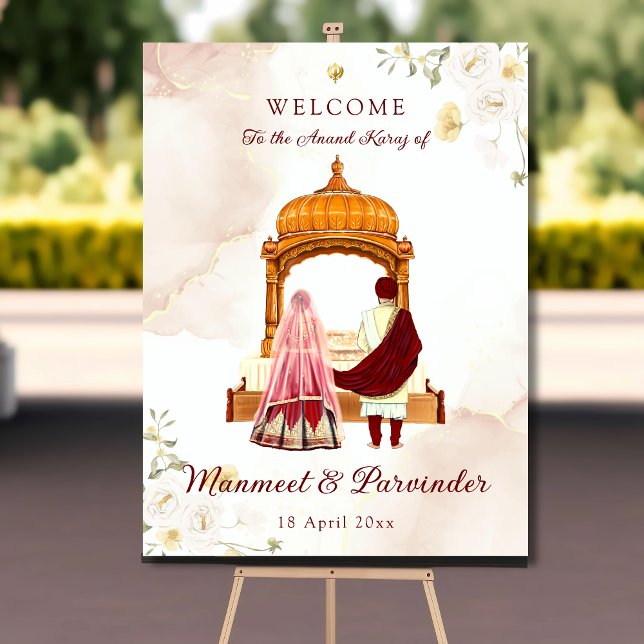 Sikh wedding welcome sign Punjabi wedding sign (Creator Uploaded)