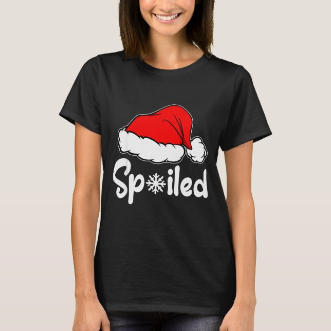 Siled Broke Santa Hat Christmas Matching Pajamas  T-Shirt (Front)