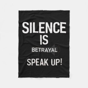 Silence Betrayal Speak Justice Sticker Fleece Blanket