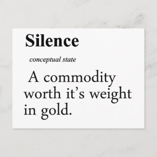 Silence Definition Postcard