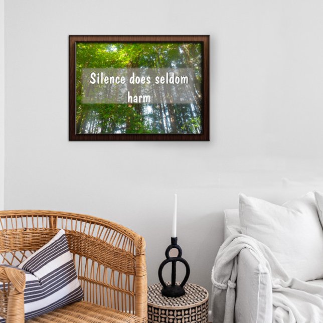 Silence does seldom harm Inspirational poster (Creator Uploaded)