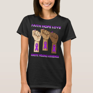 Silence Hand Faith Hope Love Domestic Violence  T-Shirt