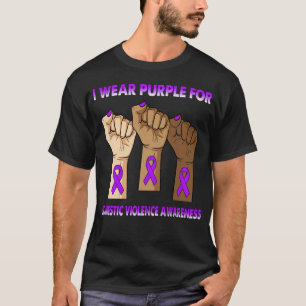 Silence Hand I Wear Purple For Domestic Violence  T-Shirt