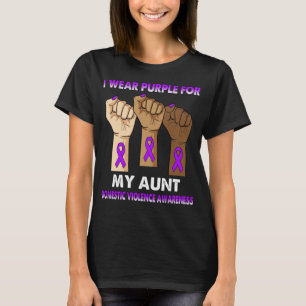 Silence Hand I Wear Purple For My Aunt Domestic  T-Shirt