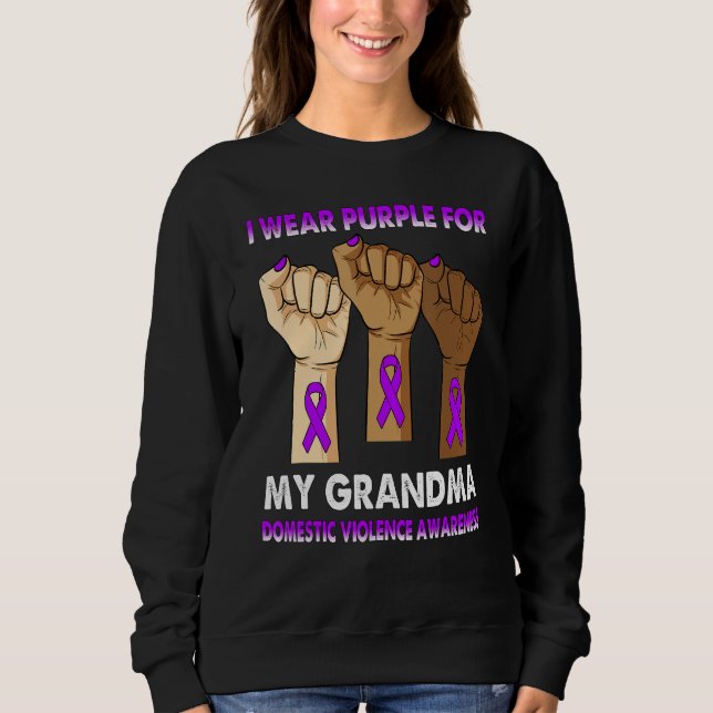 Silence Hand I Wear Purple For My Grandma Domestic Sweatshirt (Front)
