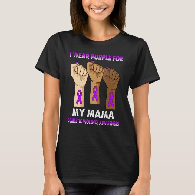 Silence Hand I Wear Purple For My Mama Domestic Vi T-Shirt (Front)