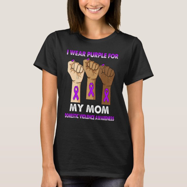 Silence Hand I Wear Purple For My Mom Domestic Vio T-Shirt (Front)
