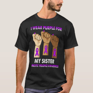 Silence Hand I Wear Purple For My Sister Domestic  T-Shirt