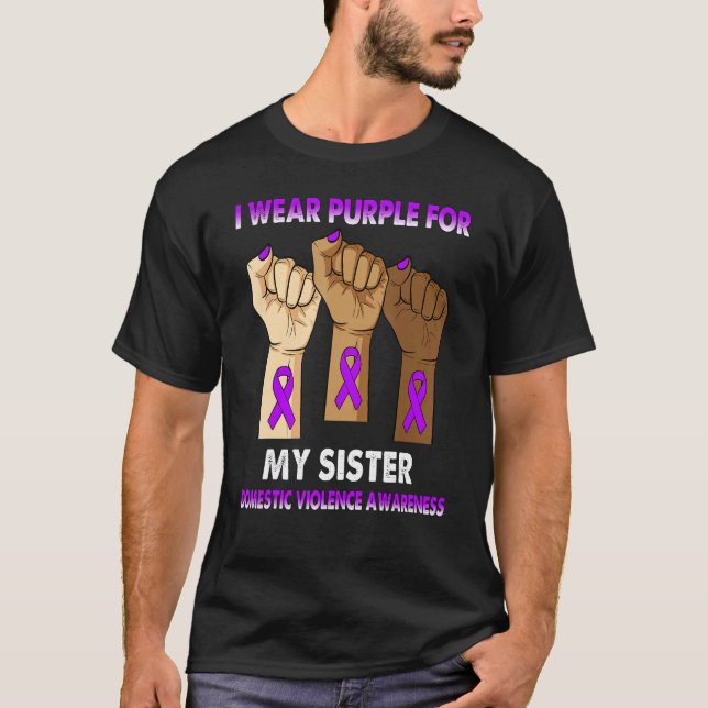 Silence Hand I Wear Purple For My Sister Domestic  T-Shirt (Front)