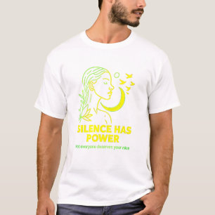 SILENCE HAS POWER - neon minimalist Basic T-Shirt