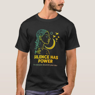 SILENCE HAS POWER - neon minimalist Basic T-Shirt