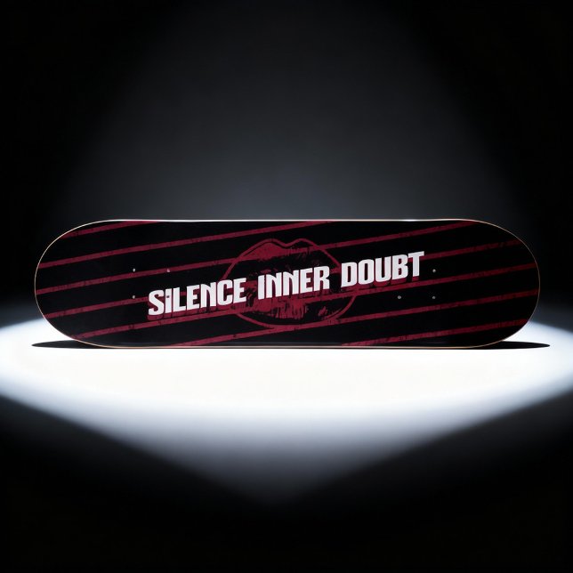 "Silence Inner Doubt" Motivational Typographic Art Skateboard (Creator Uploaded)