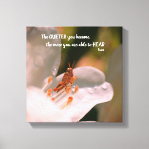 Silence Inspirational Rumi Quote Canvas Print