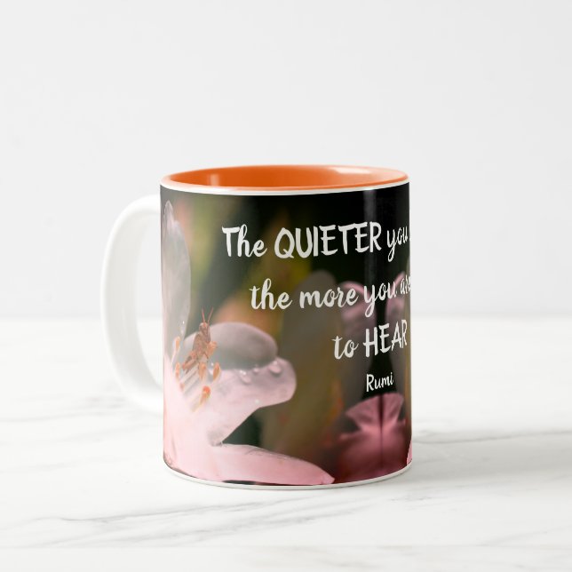 Silence Inspirational Rumi Quote    Two-Tone Coffee Mug (Front Left)