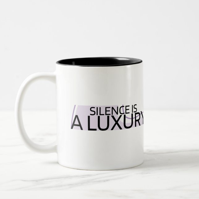 Silence is a Luxury Minimalist Two-Tone Mug (Left)