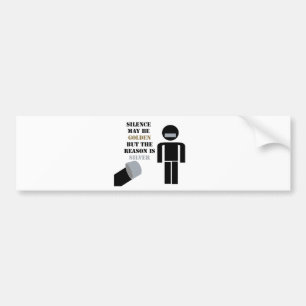 Silence is Golden Duct Tape Humour Bumper Sticker