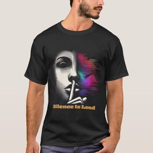 Silence is Loud – Abstract Minimalist Logo T-Shirt (Front)