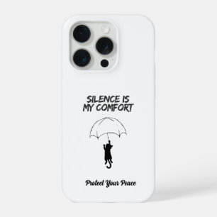 Silence Is My Comfort – Editable Quote Cat iPhone  15 Pro Case