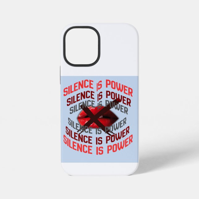Silence Is Power Bold Typography Art iPhone Case (Back)
