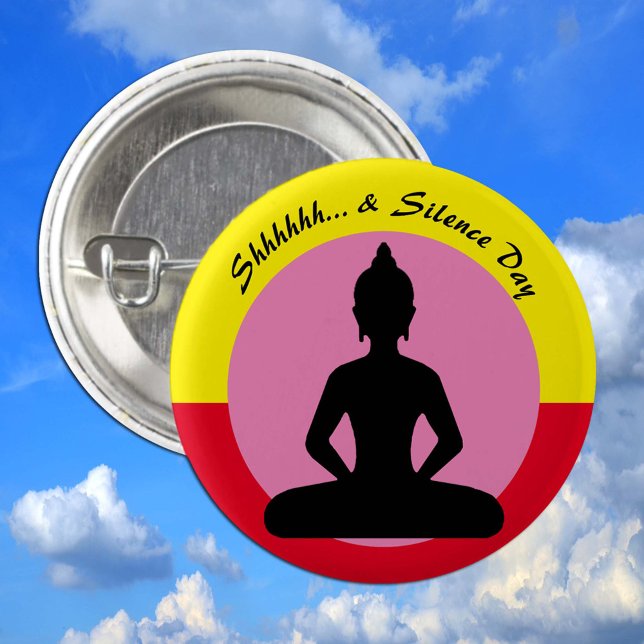 Silence & Meditation Day/Buddha, Mindfulness 3 Cm Round Badge (Creator Uploaded)