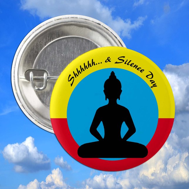 Silence & Meditation Day/Buddha, Mindfulness 6 Cm Round Badge (Creator Uploaded)