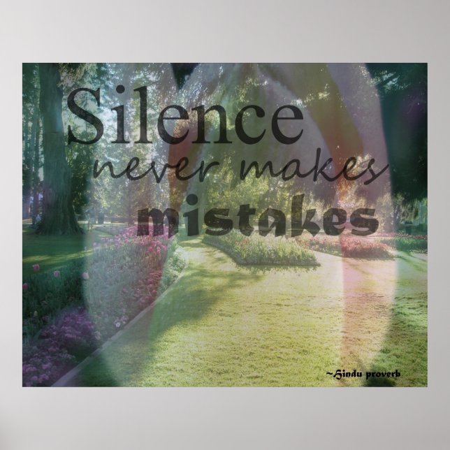 Silence never makes mistakes pink tulip poster (Front)