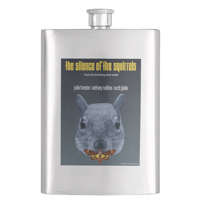 Silence of the Squirrels - a Parody Hip Flask (Front)
