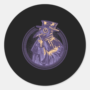 Silence plague doctor classic round sticker