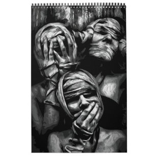Silenced Shadows: Abstract Faces Calendar