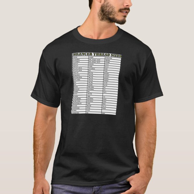 SILENCER THREAD SIZES T-Shirt (Front)