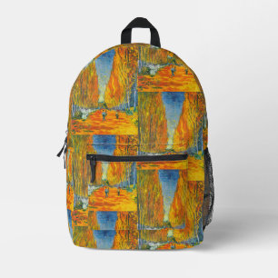 Silent Avenue,Les Alyscamps by Vincent van Gogh Printed Backpack