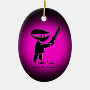 Silent black ninja assassin, armed and dangerous ceramic ornament