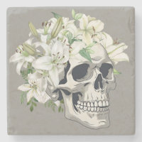 Silent Bloom: Skull & White Lilies