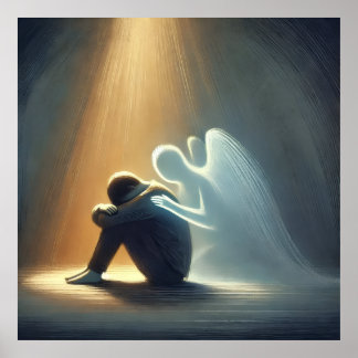 Silent Comfort Angel of Light Spiritual Healing Poster