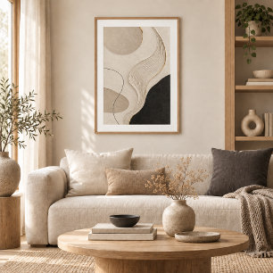 Silent Contour Minimal Abstract Plaster Art Prin Poster