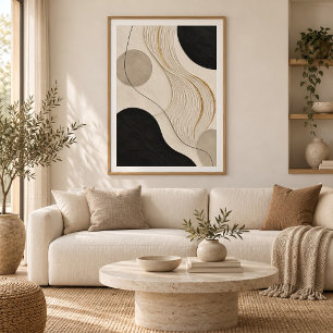 Silent Current Minimal Abstract Plaster Art Prin Poster