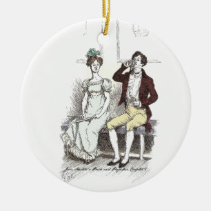 Silent Darcy - Jane Austen Pride and Prejudice Ceramic Ornament