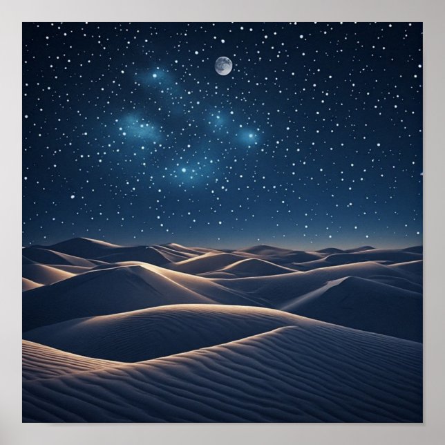 Silent Desert Under Starlight Poster (Front)