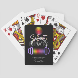 Silent Disco Neon Headphones Adult Birthday Party Playing Cards