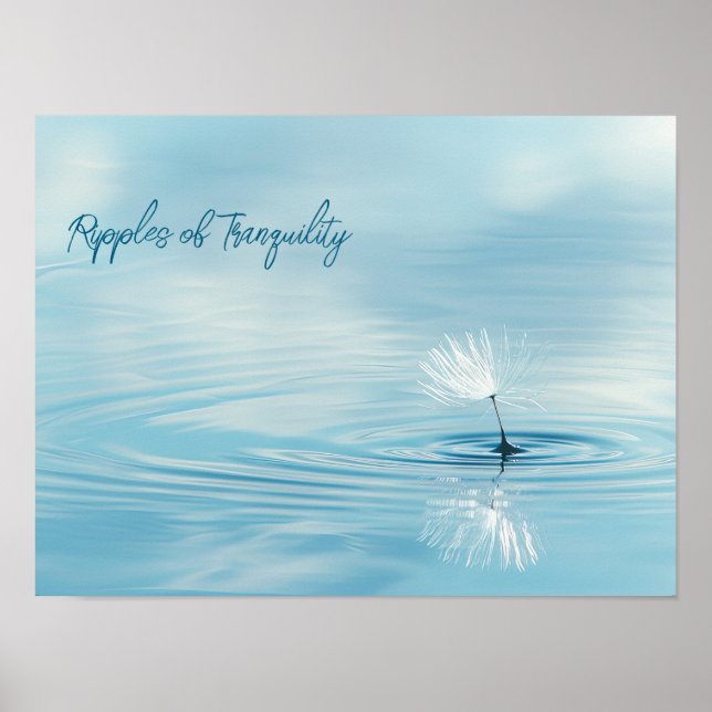 Silent Drift: Dandelion Seed on Water Poster (Front)