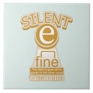 Silent E English Language Phonics Rule Ceramic Tile