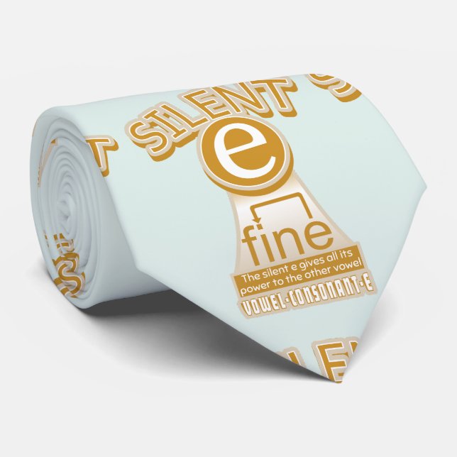 Silent E English Language Phonics Rule Tie (Rolled)