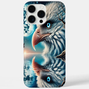 Silent Eagle Beneath a Glowing Midnight Moon iPhone 16 Pro Max Case
